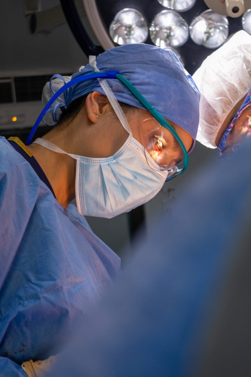 Dra Stephania Pinedo performing advanced breast auto-augmentation surgery in Bogota