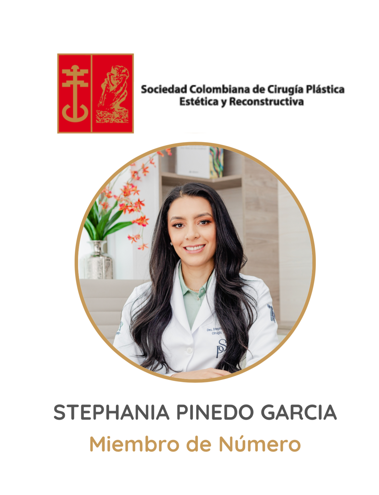 Dra. Stephania Pinedo miembro certificada Sociedad Colombiana Cirugía Plástica SCCP